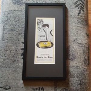 Vintage Beech-Nut Gum framed ad!